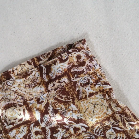 Vintage Contempo Casuals Brown and Ochre Print Set Tank Top & Wrap Skort - Picture 15 of 17